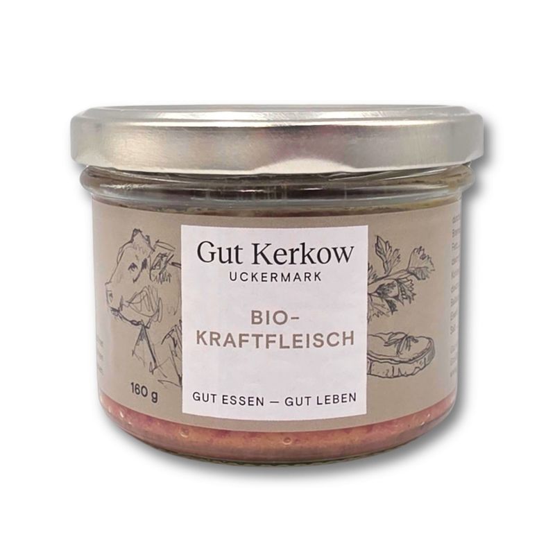 Gut Kerkow Fleischmanufaktur Bio-Kraftfleisch vom Rind im Glas 160g - Produktbild