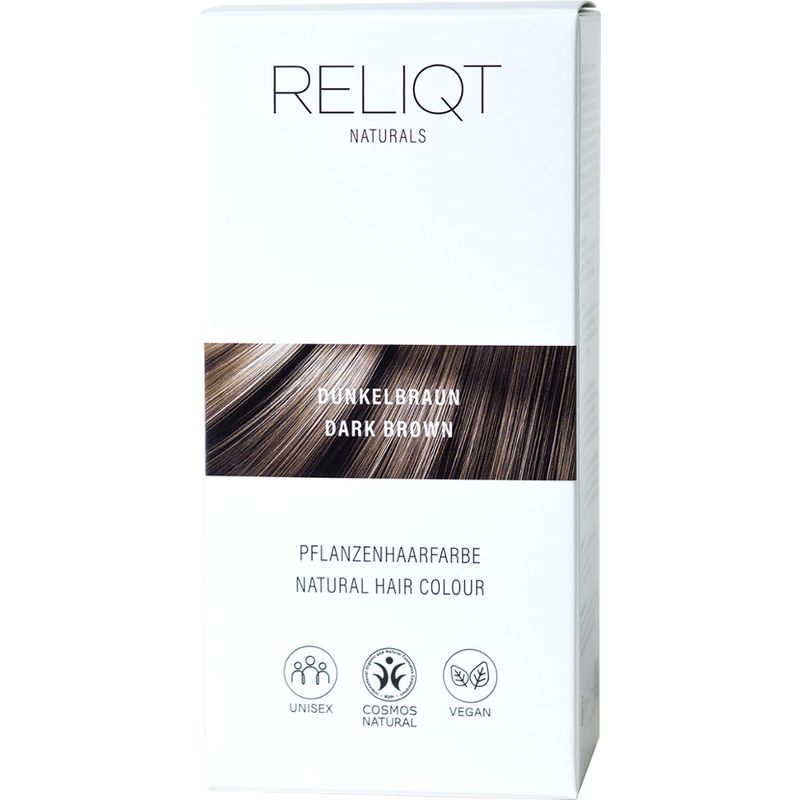 RELIQT RELIQT Naturals - Pflanzenhaarfarbe Dunkelbraun für dunkelblondes bis dunkelbraunes Haar - Produktbild
