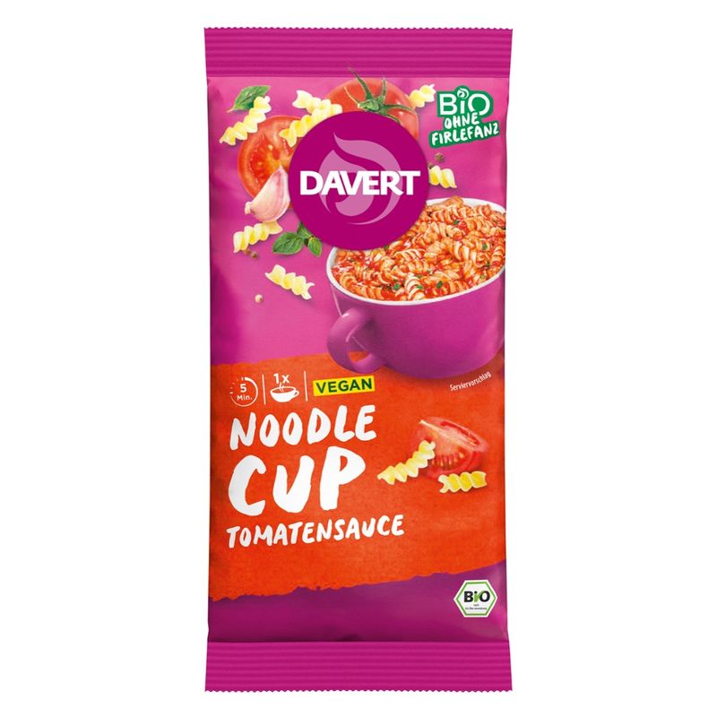 Davert Noodle-Cup Tomatensauce 67g - Produktbild