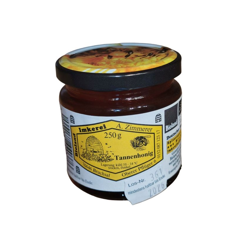 Imkerei Zimmerer 0376 Bioland Tannenhonig 250g - Produktbild