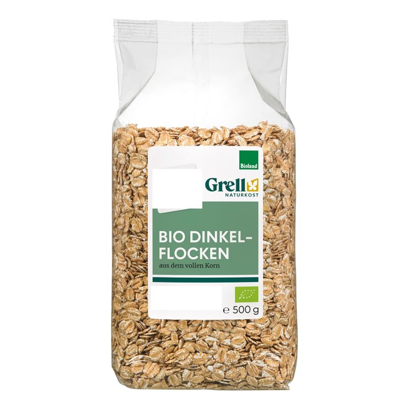 Grell Naturkost Dinkelflocken aus dem vollen Korn - Produktbild