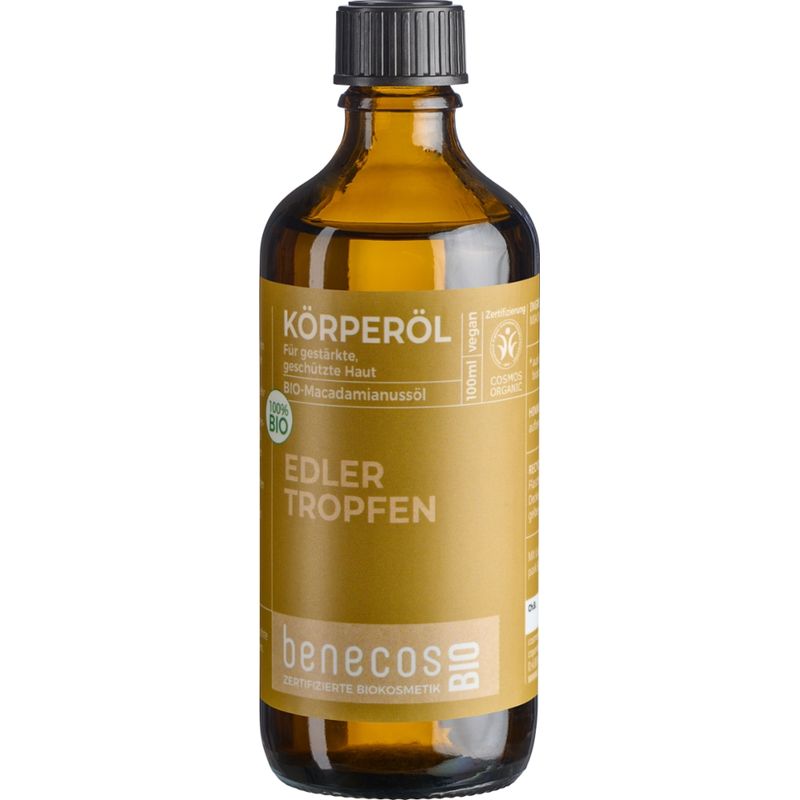 benecos benecosBIO Körperöl Bio-Macadamianussöl - EDLER TROPFEN - Produktbild