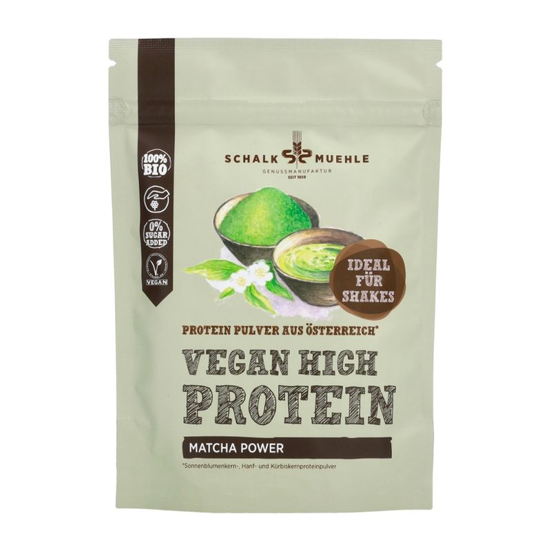 Schalk Mühle 200 g Bio Protein Pulver Mix mit Matcha Pulver und Gerstengraspulver - Produktbild