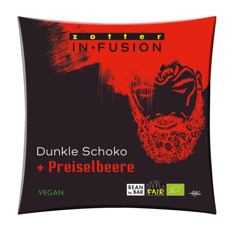 Zotter Schokolade Dunkle Schoko + Preiselbeere - Produktbild