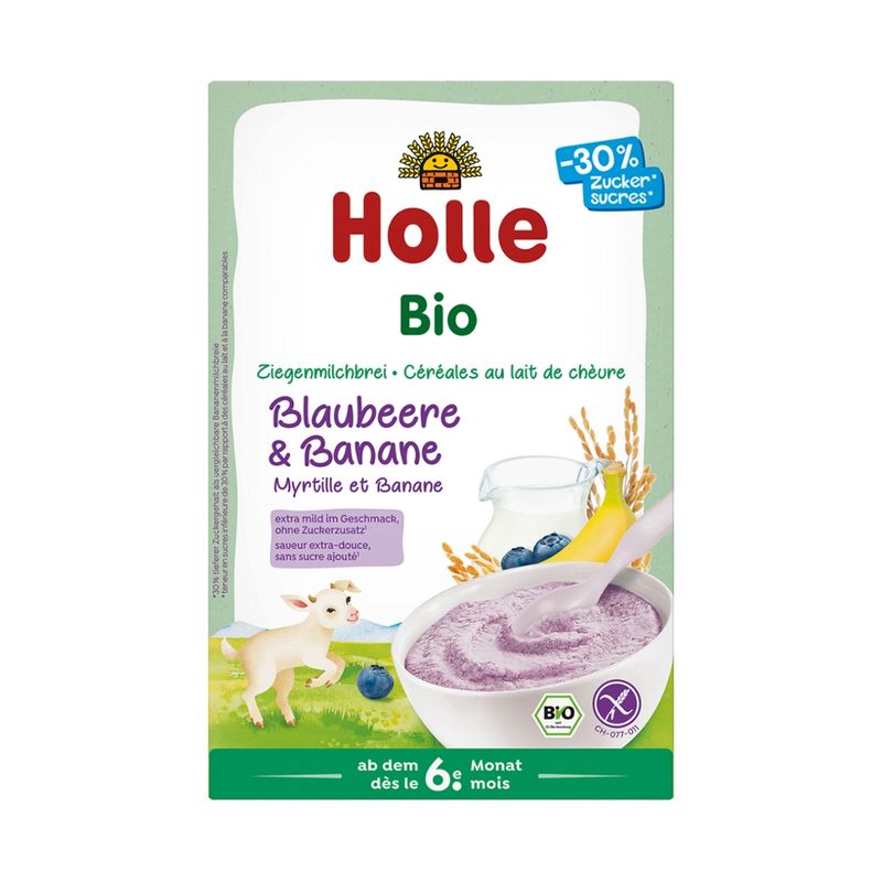 Holle  Bio-Milchbrei Blaubeere und Banane aus Ziegenmilch - Produktbild