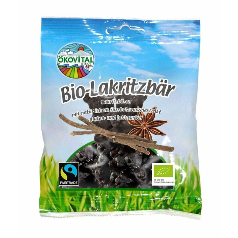 Ökovital Ökovital Bio Lakritzbären, gegossenes Starklakritz mit Gelatine - Produktbild