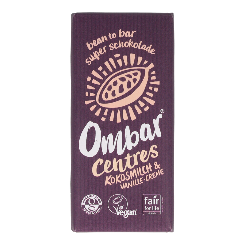 Ombar Ombar Centres Kokosmilch & Vanille Bio Rohschokolade 70g - Produktbild