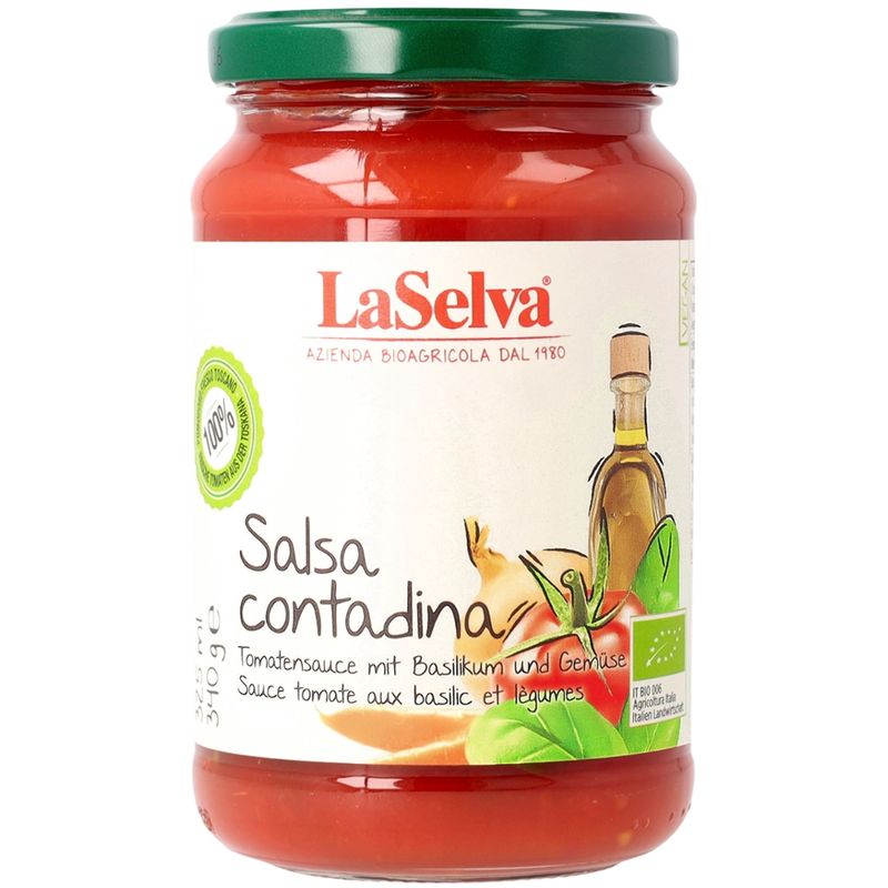 LaSelva Salsa contadina - Tomatensauce mit Basilikum und Gemüse - Produktbild