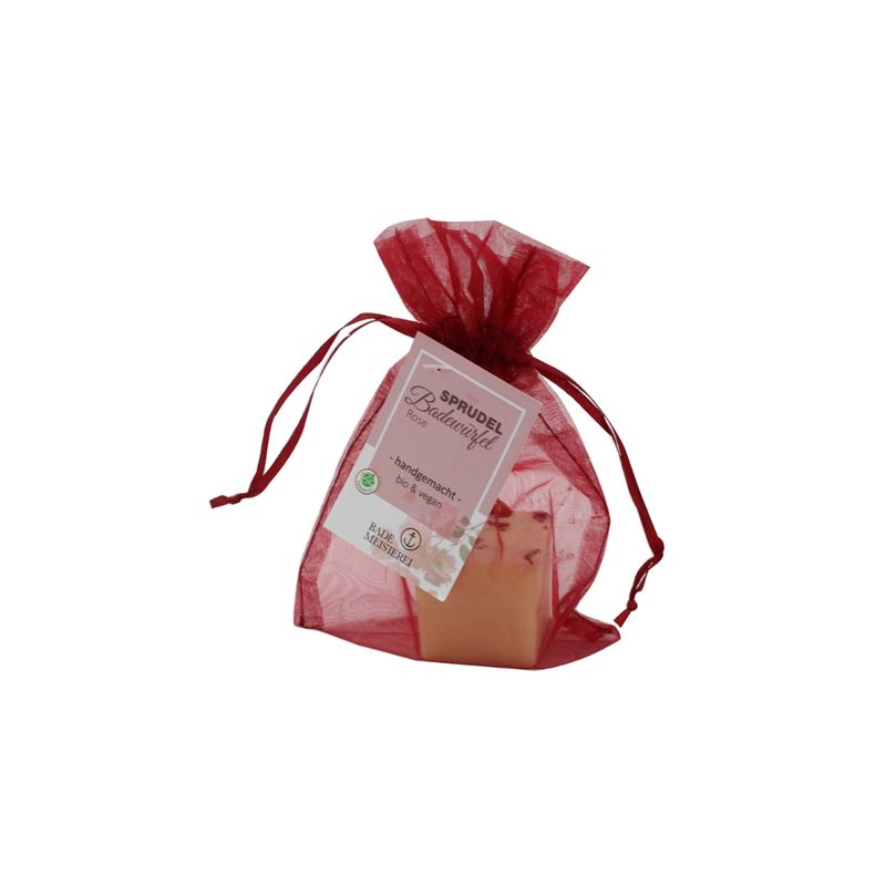 Bademeisterei Bademeisterei Bio & Vegan Badewürfel "Rose" im Organza 45g AT-BIO-301 - Produktbild