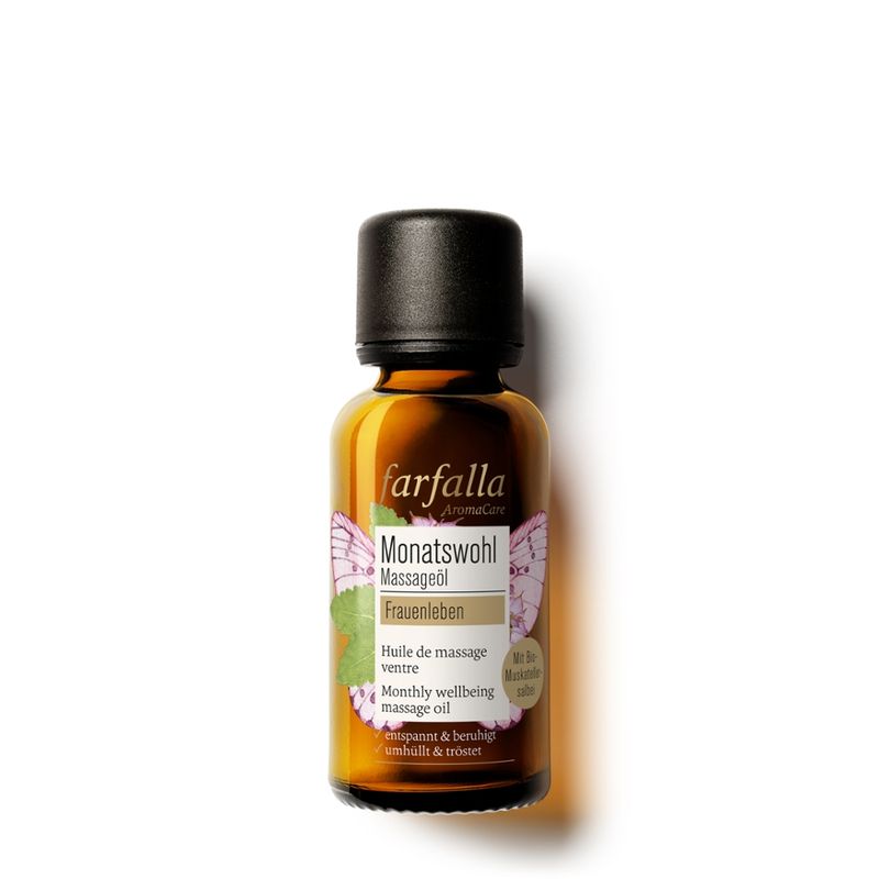 farfalla Frauenleben, Muskatellersalbei, Monatswohl Massageöl, 30ml - Produktbild