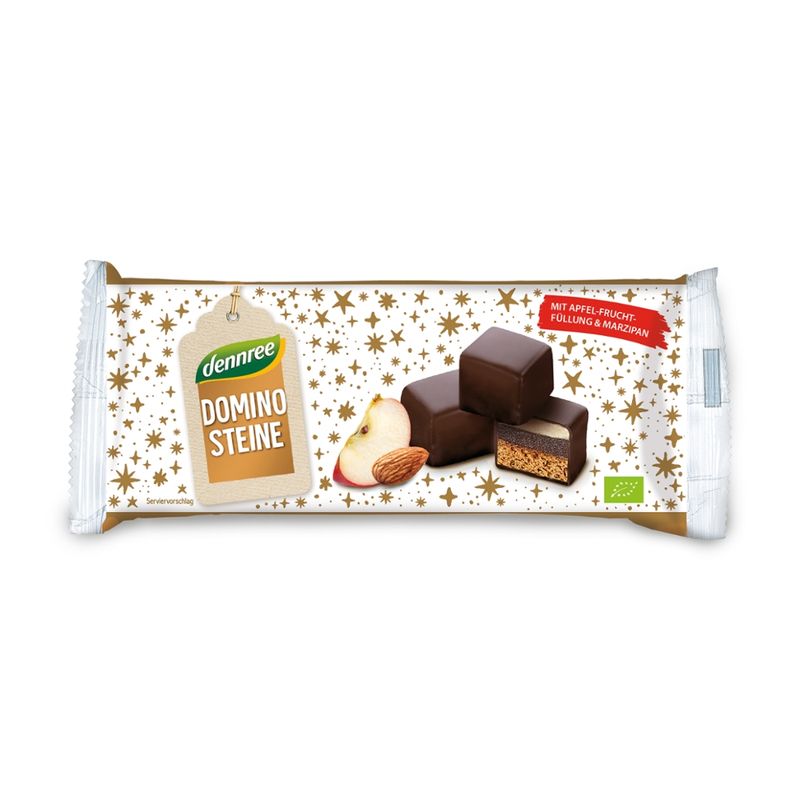 dennree Dominosteine mit Apfelfruchtfüllung und Marzipan - Produktbild