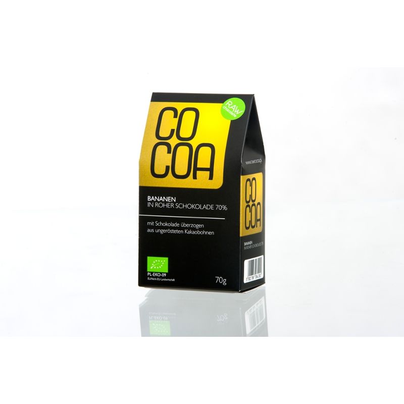 Cocoa Cocoa Bananen in dunkler Schokolade raw & vegan - Produktbild