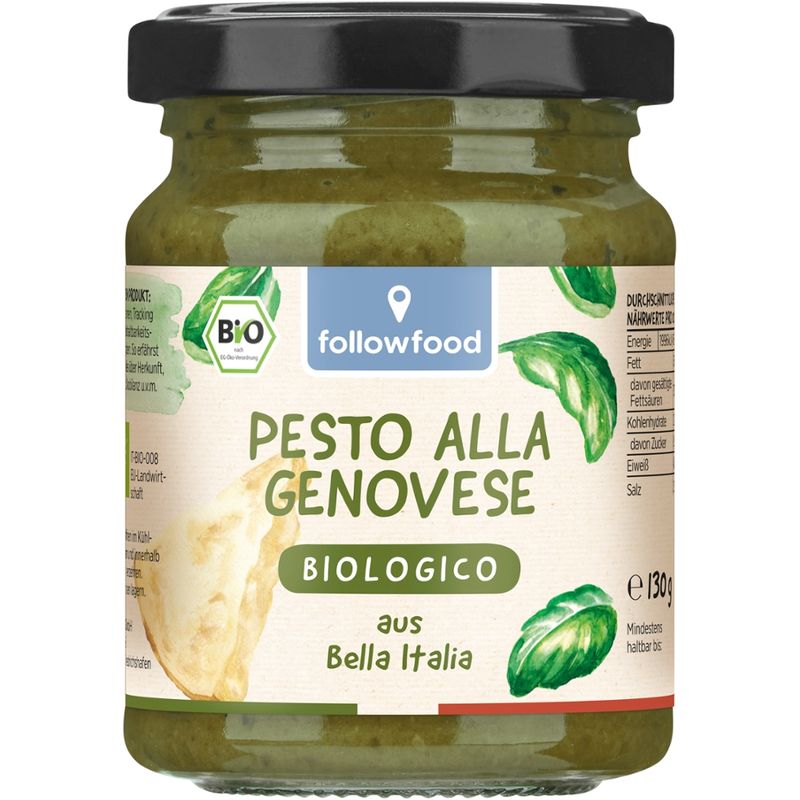 followfood Bio Pesto alla Genovese mit Basilikum, Nüssen und Käse - Produktbild