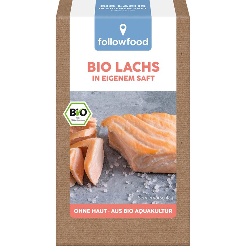 followfood Bio Lachs Filetstücke, ohne Haut, in eigenem Saft - Produktbild