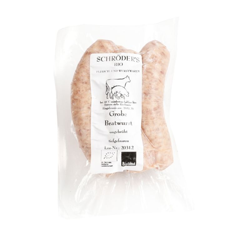 Schröder's Bio Fleisch- und Wurstwaren Grobe Bratwurst TK - Produktbild