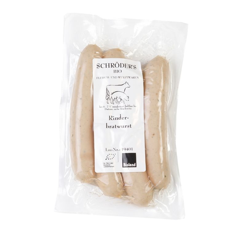 Schröder's Bio Fleisch- und Wurstwaren Rinderbratwurst 4/50 g - Produktbild