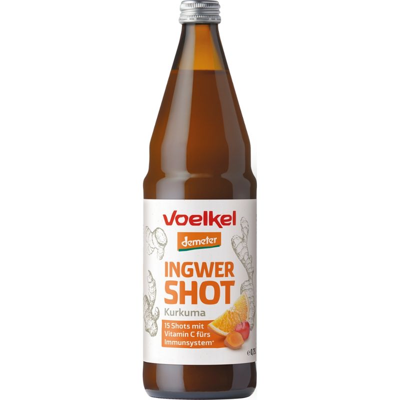 Voelkel Shot Ingwer & Kurkuma mit Orangesaft und viel Vitamin C aus Acerola - Produktbild