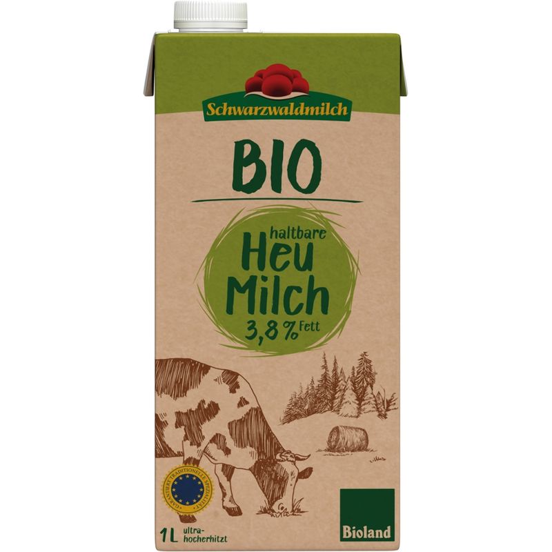 Schwarzwaldmilch BIO Heumilch SWM BIO Heu H-Milch 3,8% 12x1L PG - Produktbild