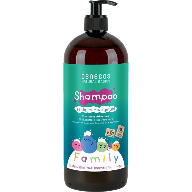benecos benecos Natural Shampoo FAMILY SIZE Freshness Adventure  Limette & Aloe Vera - Produktbild