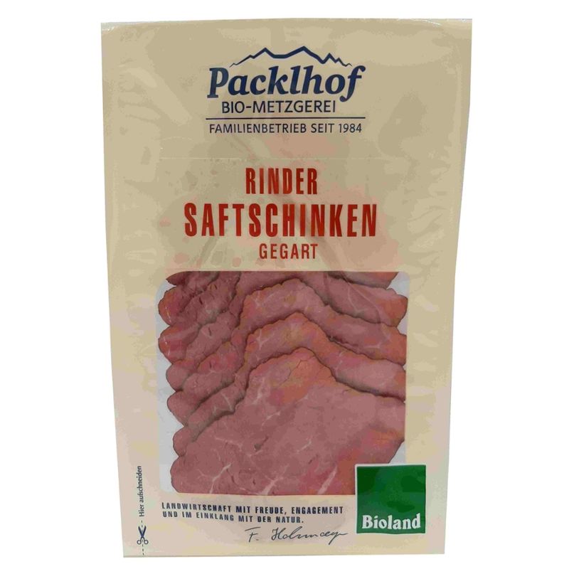 Packlhof Rindersaftschinken, geschnitten 80g GS/MAP/SB - Produktbild