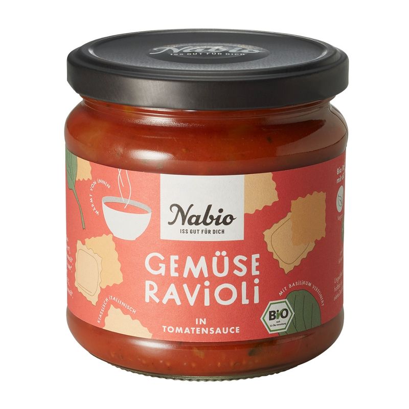 Nabio Nabio Eintopf im Glas Gemüse Ravioli in Tomatensauce - Produktbild