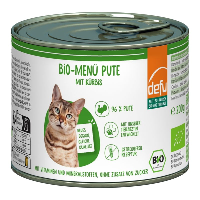 defu - Das Tierfutter vom Bio-Bauern Katze Bio-Menü Pute mit Kürbis - Produktbild
