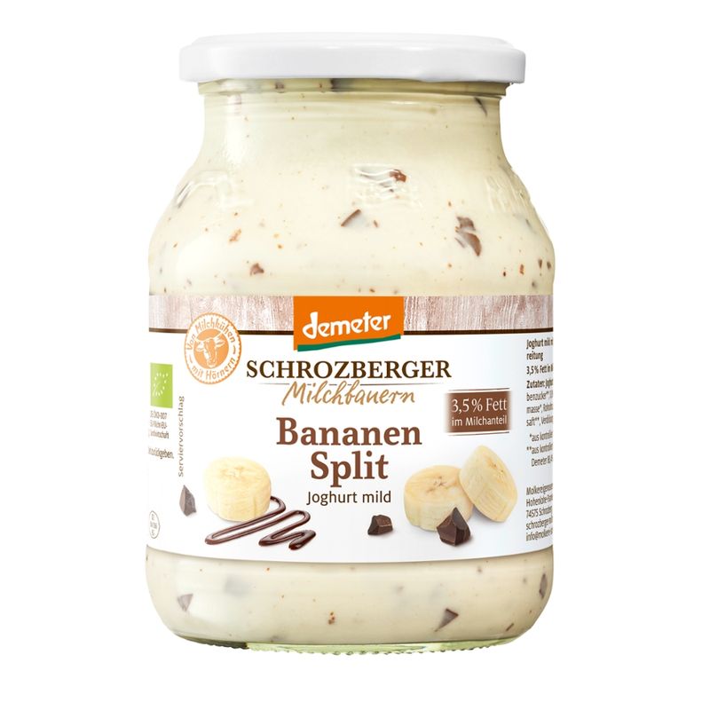 Schrozberger Milchbauern Dem. Bananensplit Joghurt 500g - Produktbild