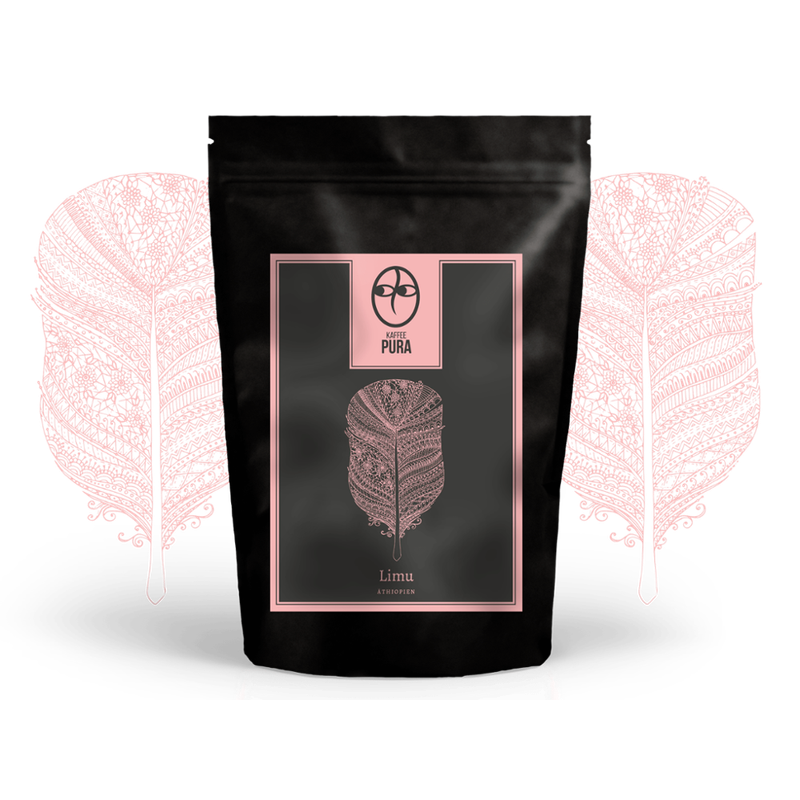 KAFFEE PURA Limu Kaffee, BIO & fair gehandelt, ganze Bohne, 100% Arabica, Äthiopien - Produktbild