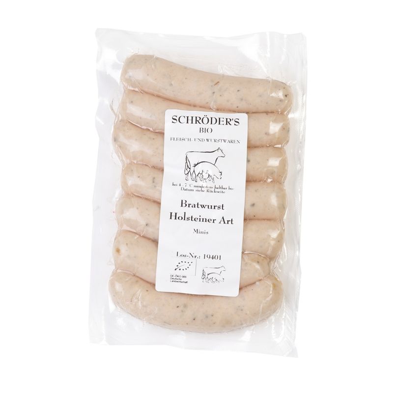 Schröder's Bio Fleisch- und Wurstwaren Holsteiner Bratwurst Minis 7 x 30 g - Produktbild