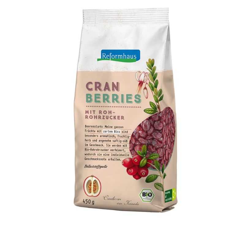 Reformhaus Cranberries, ganz, gesüßt, bio - Produktbild