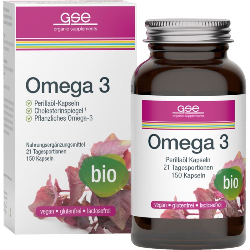 GSE  Omega 3 - Perillaöl (Bio), 150 Kapseln à 600 mg - Produktbild