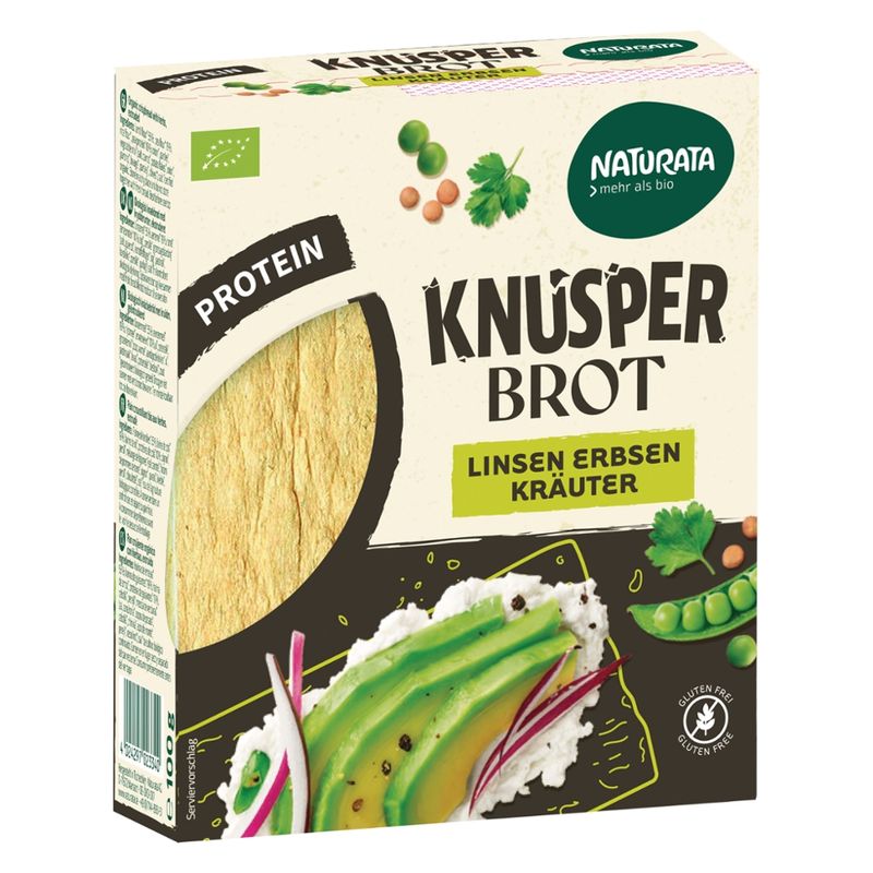 NATURATA Knusperbrot Linsen Erbsen mit Kräutern, kbA - Produktbild