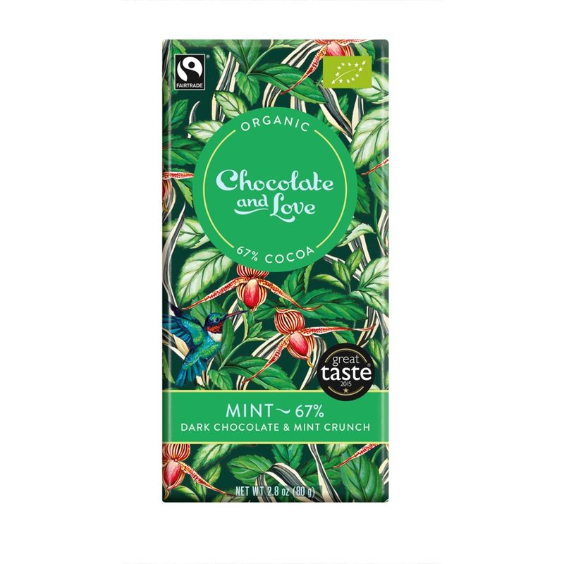 Chocolate and Love Limited Mint - 67% Dark Chocolate with Mint Crunch - Produktbild