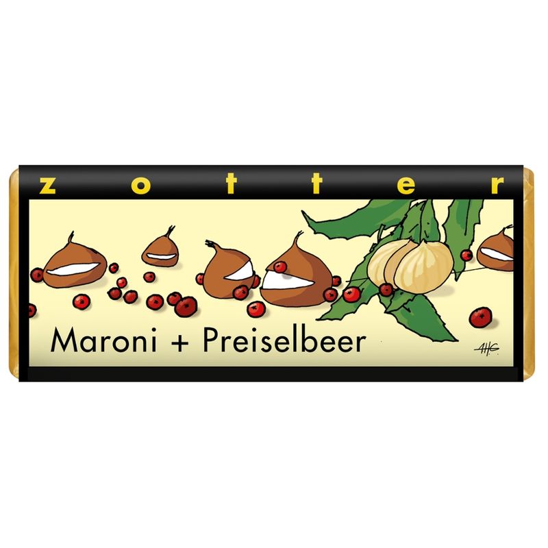 Zotter Schokolade Maroni + Preiselbeer - Produktbild