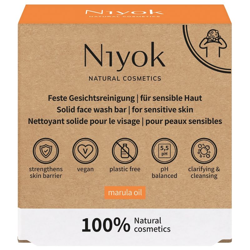 Niyok Nettoyant visage solide Peau sensible - Huile de marula - Produktbild