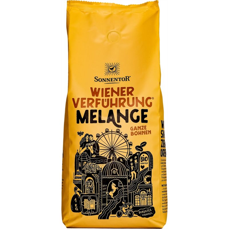 Sonnentor Melange Kaffee ganze Bohne Wiener Verführung®, Großpackung - Produktbild
