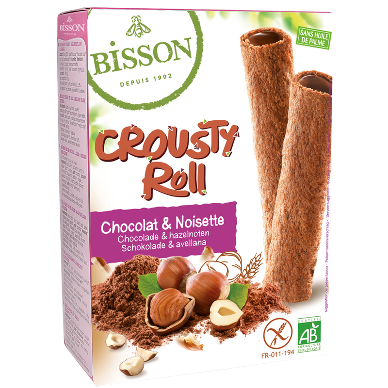 Bisson Crousty Roll Schokoladen- und Haselnussfüllung. - Produktbild