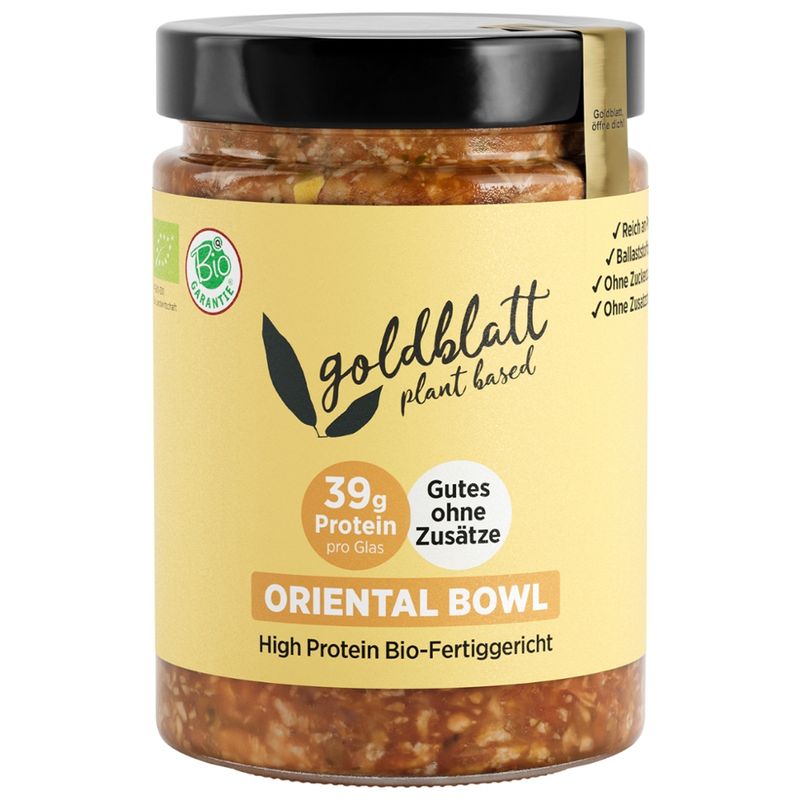 Goldblatt Goldblatt Plant Based BIO Oriental Bowl High Protein Fertiggericht - Produktbild
