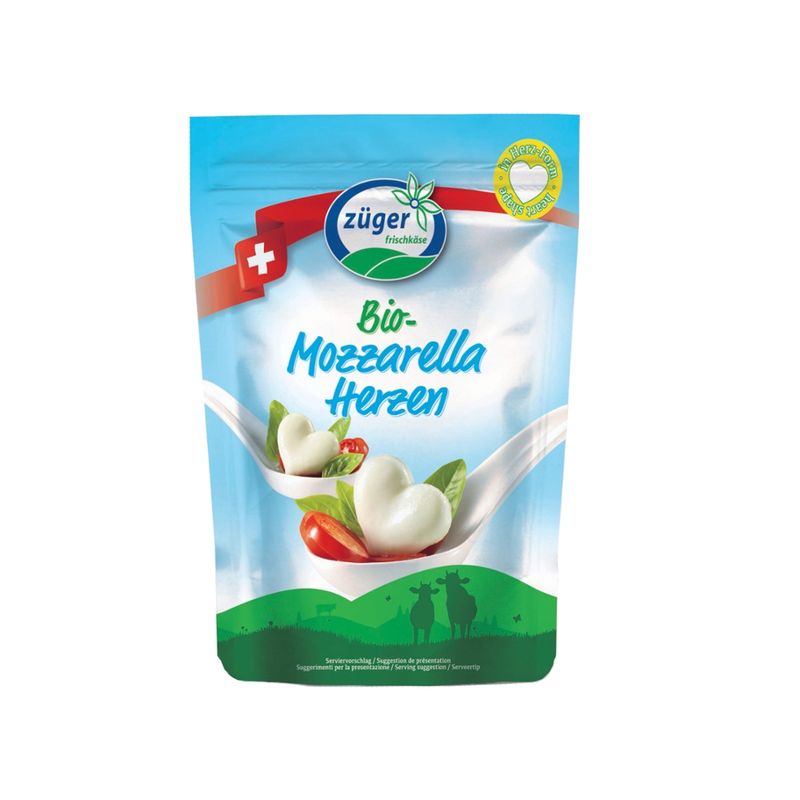Züger Frischkäse AG Züger Bio Mozzarella Herzen 130g - Produktbild