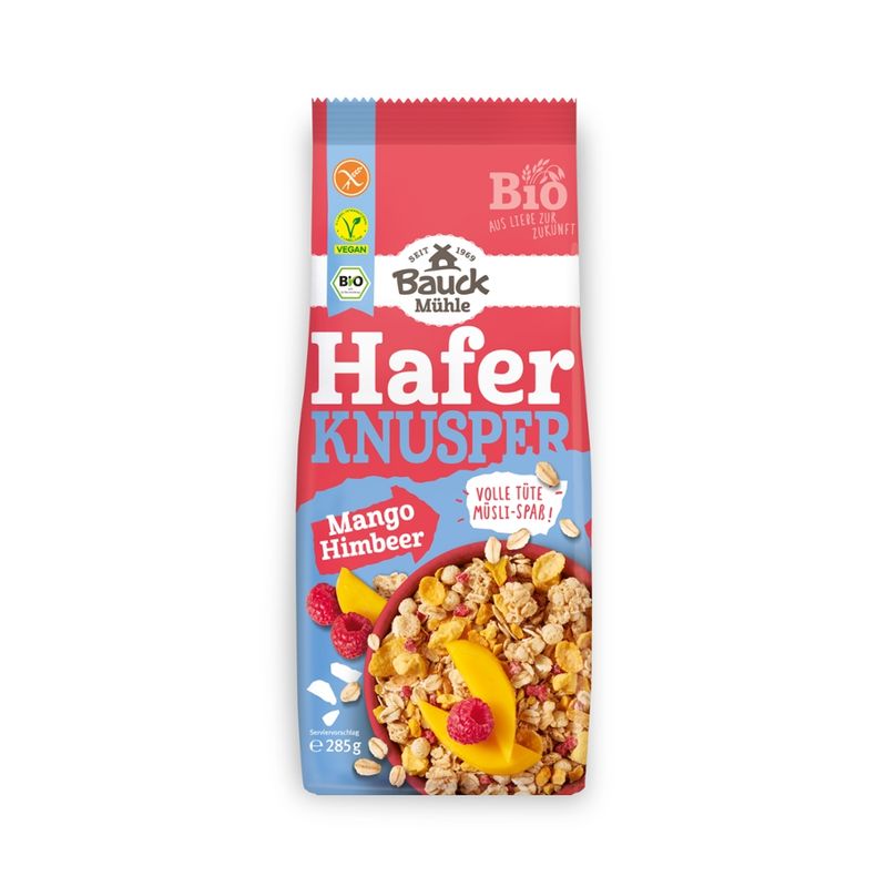 Bauck Mühle Hafer Knusper Müsli Mango Himbeere Bio gf - Produktbild