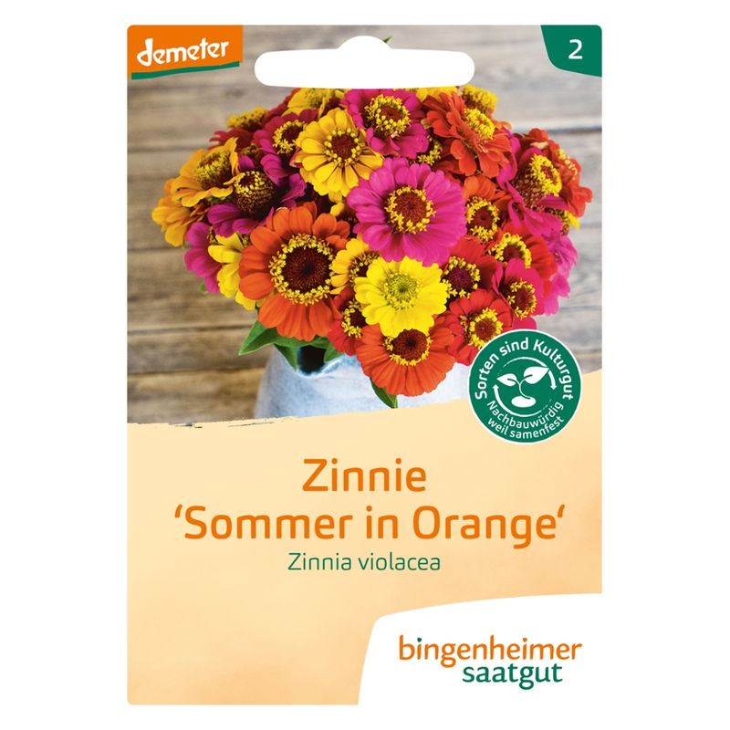 Bingenheimer Saatgut Zinnie `Sommer in Orange` - Blumen (Saatgut) - Produktbild