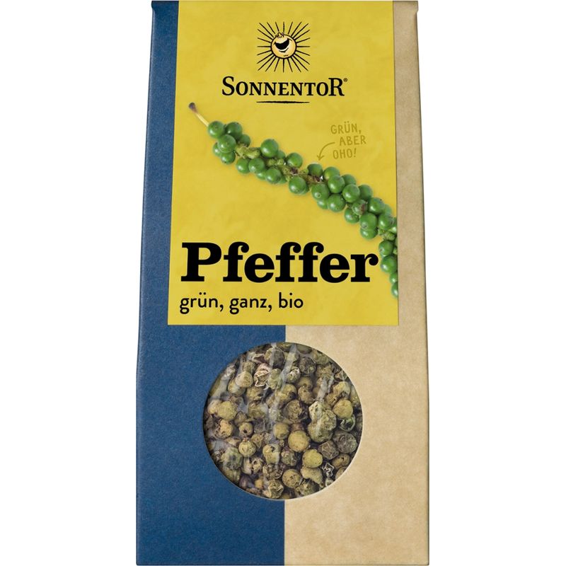 Sonnentor Pfeffer grün ganz, Packung - Produktbild
