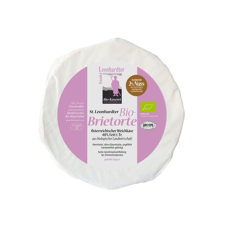 Biokäserei St. Leonhard St. Leonhardter Brie mit gehackten Walnüssen, Weichkäse aus dem Mühlviertel - Produktbild