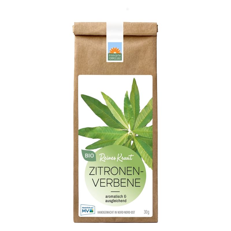 Kräutergarten Pommerland Bio Zitronenverbene in der Papiertüte - Lippia citriodora - Produktbild