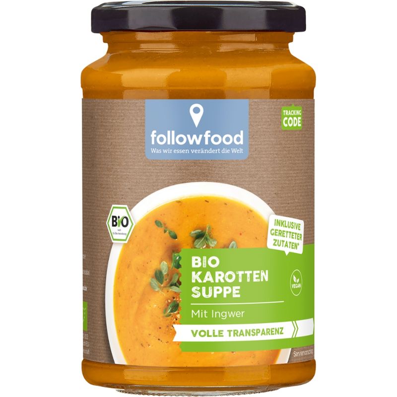 followfood Bio Karottensuppe mit Kokosmilch und Ingwer, vegan - Produktbild