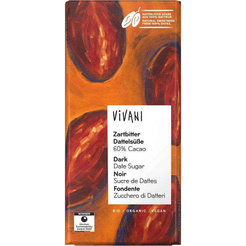 Vivani Zartbitter Dattelsüße 60% Cacao - Produktbild