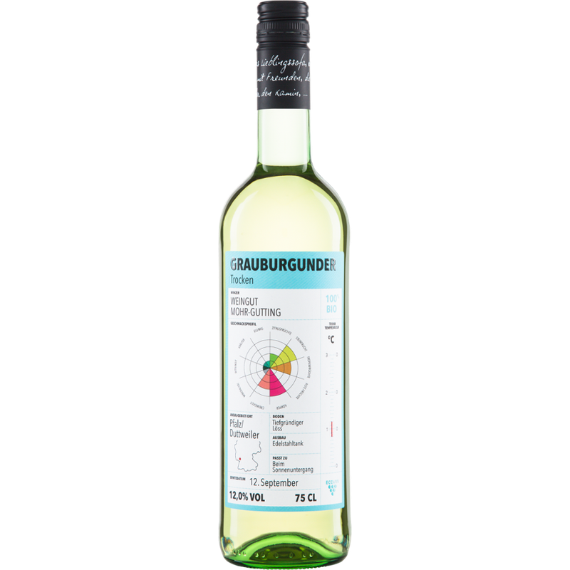 Riegel Eigenmarke Grauburgunder QW Pfalz ECOVIN Weingut Mohr-Gutting - Produktbild