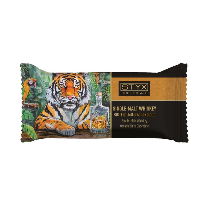 Styx Naturcosmetic BIO-Edelbitterschokolade gefüllt mit 70% Single-Malt Whiskey-Ganache 70g - Produktbild