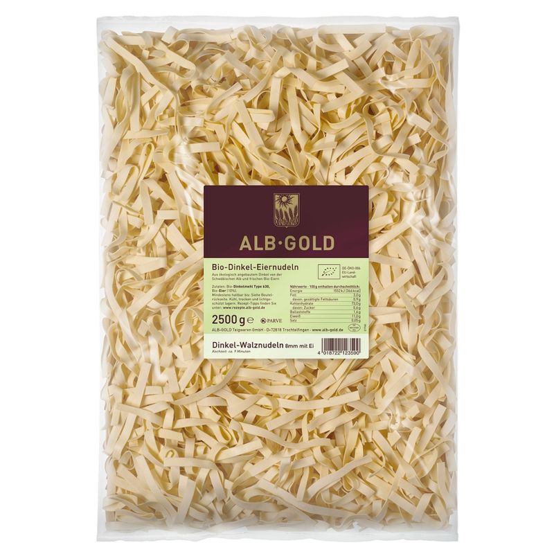 ALB-GOLD AG Bio Dinkel-Walznudeln mit Ei 3 x 2,5 kg - Produktbild