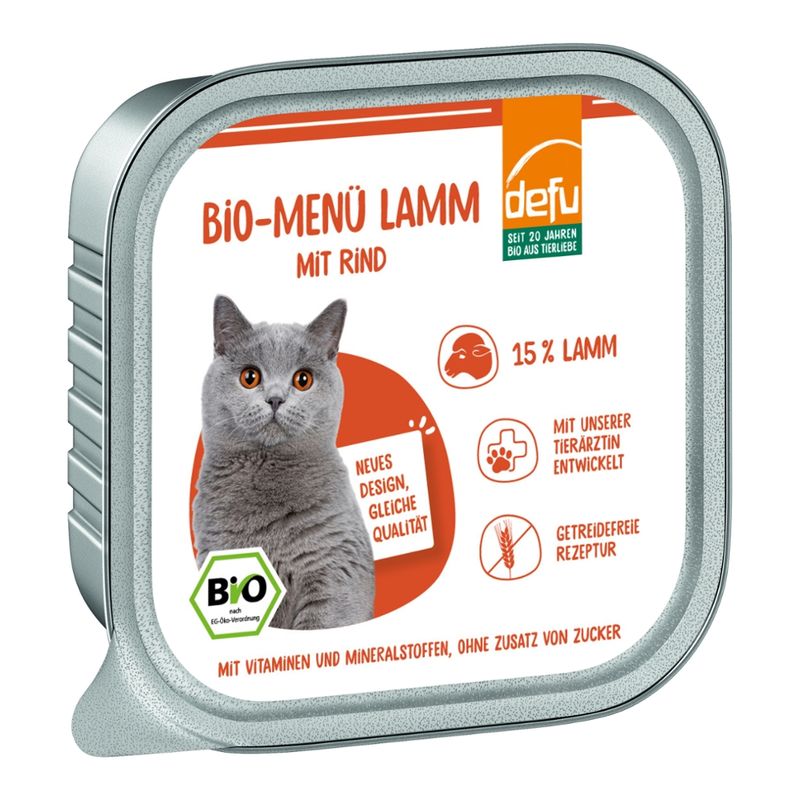 defu - Das Tierfutter vom Bio-Bauern Katze Bio-Menü Lamm mit Rind - Produktbild